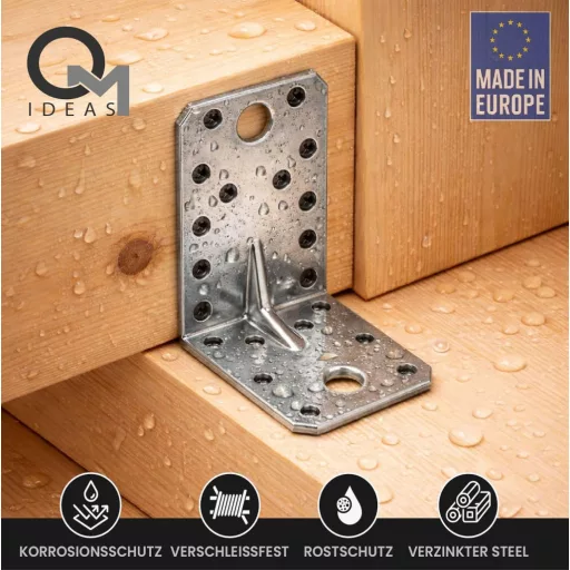OMIDEAS 12db Szögösszekötő 90x50x55mm Fúrható Ezüst Horganyzott