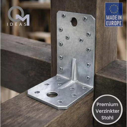 OMIDEAS 12db Szögösszekötő 90x50x55mm Fúrható Ezüst Horganyzott