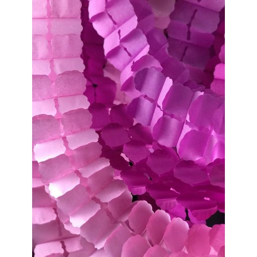 Ružová ďatelinová papierová girlanda - 6 ks recyklovateľná párty dekorácia