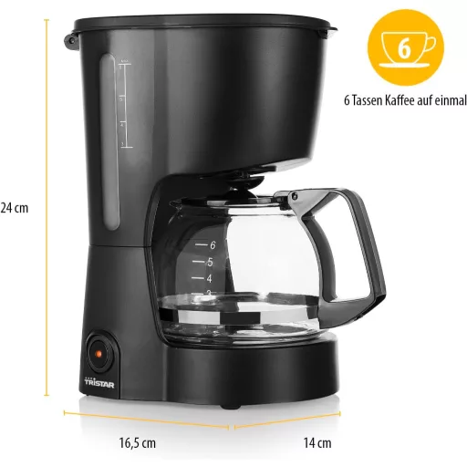 Princess CM-1246 Kávéfőző 6 Csészés Kapacitás 600W Tartó Funkcióval