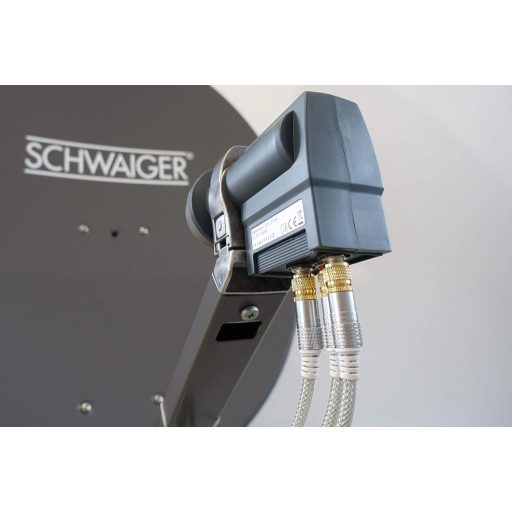SCHWAIGER Monobloc LNB Simplu - Unitate de Recepție Satelit pentru Sisteme TV Satelit - Culoare Neagră - Compatibilitate Universală