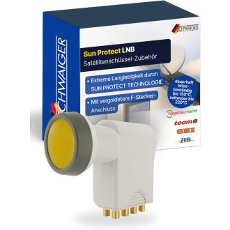   SCHWAIGER monoblokový Single LNB satelitný prijímač, biely