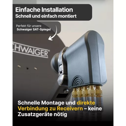 SCHWAIGER monoblokový Single LNB satelitný prijímač, biely