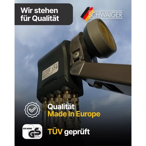 SCHWAIGER monoblokový Single LNB satelitný prijímač, biely