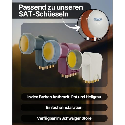 LNB satelit Schwaiger Monoblock Single, alb