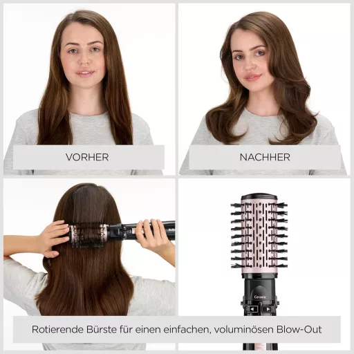 BaByliss AS200E Forgó Meleg Levegős Hajkefe Ionos 1000W 4 Fej Fekete