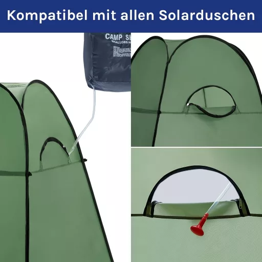 WolfWise Hordozható Zuhanyzó és Öltöző Sátor - Pop-Up Kemping Privát Fülke, Vízálló Polyester, 190 cm Magas, Zöld