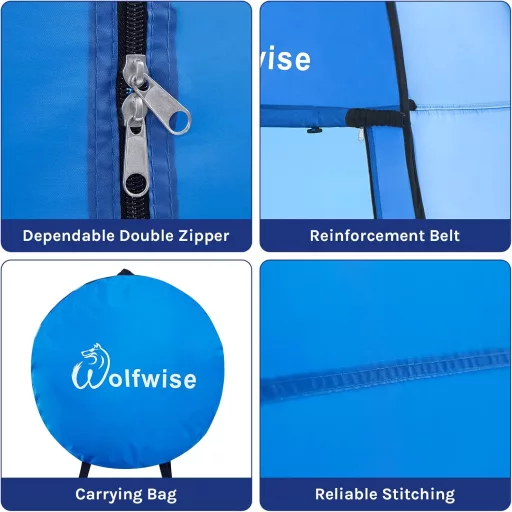 WolfWise Pop-Up Zuhany- és Öltözőtáska Kemping Sátor 2kg Vízálló UV Védelem