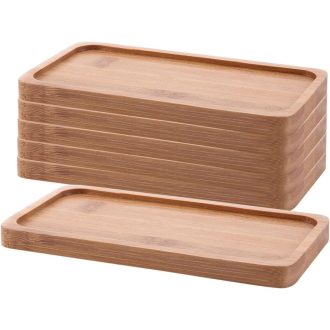   T4U Kerámia Kaktusz és Pozsgás Növény Kaspó Bambusz Alátéttel - Havas Stílusú Asztali Dekoráció, Növénytartó Edény Esküvőre, Születésnapra