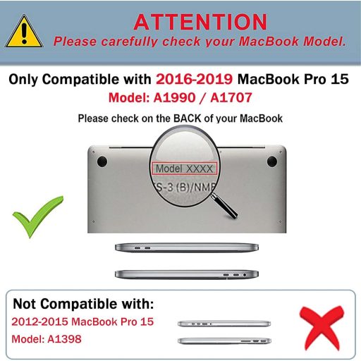 Husă de protecție rigidă TECOOL pentru MacBook Pro 15" 2016-2019, cu Touch Bar, transparentă