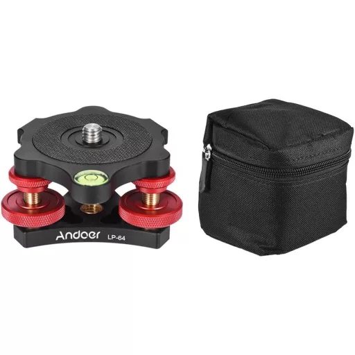 Andoer Tripod Leveling Base Alumínium Szintezővel Canon Nikon Sony DSLR Kamerához