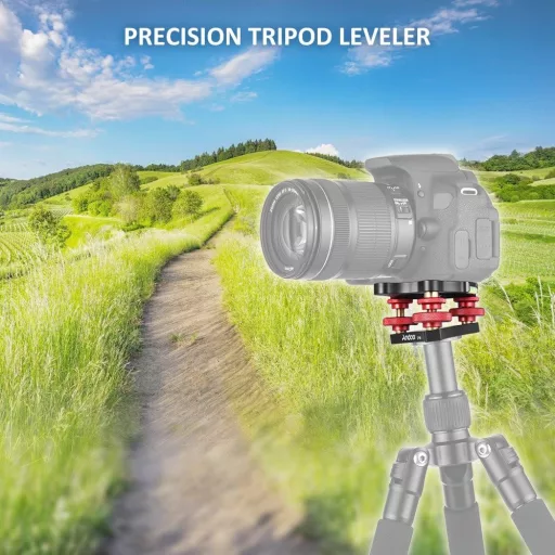 Andoer Tripod Leveling Base Alumínium Szintezővel Canon Nikon Sony DSLR Kamerához