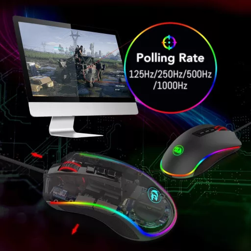 Redragon M711 COBRA Gaming Egér 16.8M RGB Háttérvilágítás 10000 DPI