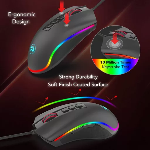 Redragon M711 COBRA Gaming Egér 16.8M RGB Háttérvilágítás 10000 DPI
