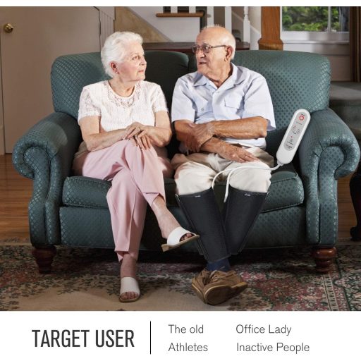 Aparat de masaj pentru picioare cu compresie de aer FIT KING, pentru gambe și laba piciorului - 2 moduri, 3 intensități, cu telecomandă - Dispozitiv de masaj relaxant, negru