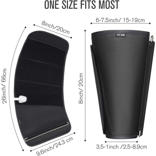 Aparat de masaj pentru picioare cu compresie de aer FIT KING, pentru gambe și laba piciorului - 2 moduri, 3 intensități, cu telecomandă - Dispozitiv de masaj relaxant, negru