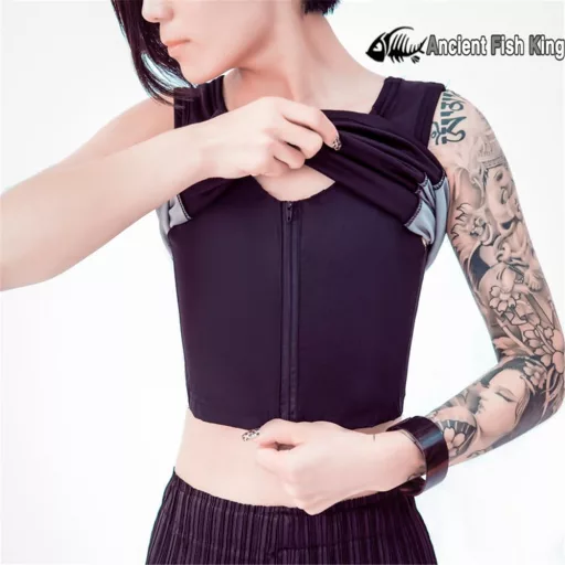 Set de baie pentru femei BaronHong, mărimea M, top cu fermoar și slip uscare rapidă