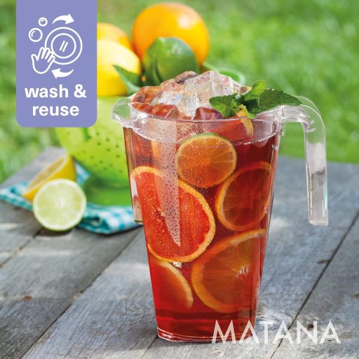 Matana 6 db-os 1,5 literes erős műanyag kancsó szett - Koktél kiöntő partikra, rendezvényekre - Többször használható italadagoló