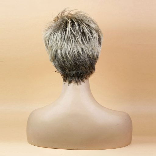 Dámska krátka syntetická parochňa Fouriding s tieňovanými blond korienkami