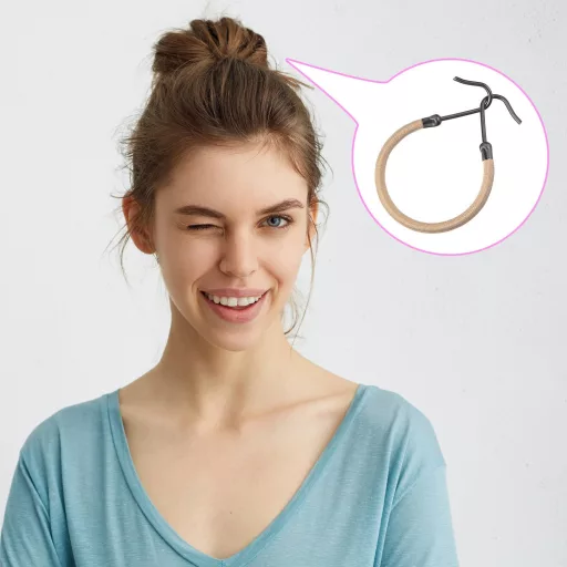 Hotop Set 15 Elastice de păr spirală - Negru, Maro și Blond - Inele elastice pentru coadă de cal