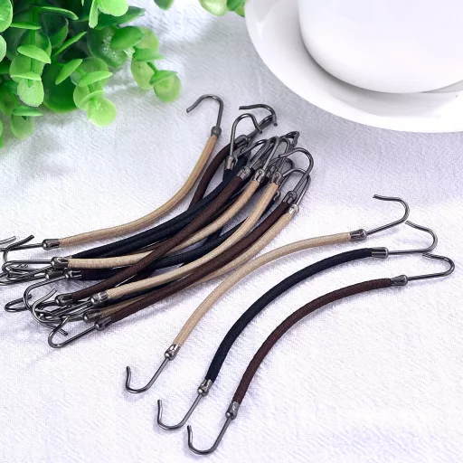 Hotop Set 15 Elastice de păr spirală - Negru, Maro și Blond - Inele elastice pentru coadă de cal