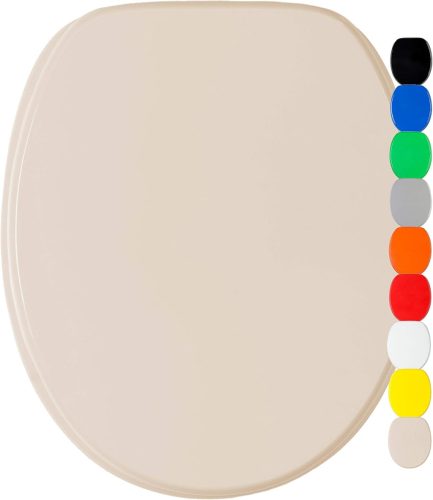 Capac WC Sanilo Oval Bej, Premium, cu Mecanism de Închidere Lentă, Design Modern.