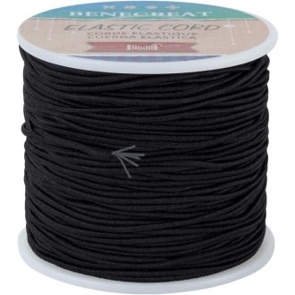   BENECREAT 1,5 mm crna elastična vrpca 70 m rastezljiva nit za izradu narukvica i ogrlica