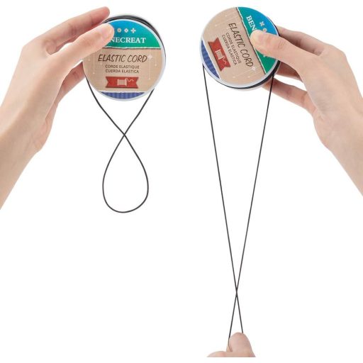 BENECREAT Fir elastic negru de 1,5 mm, 70 m, ață stretch pentru confecționarea brățărilor și a colierelor cu mărgele