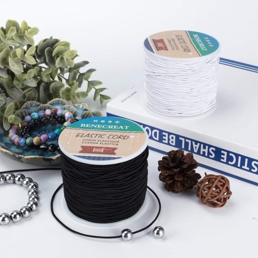 BENECREAT 1,5 mm fekete rugalmas zsinór 70 m nyújtható szál gyöngy kézműves karkötő nyaklánc