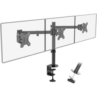   Putorsen Držiak na dva monitory - Stolové uchytenie, do 10 cm, s organizérom káblov, čierno-biely, kompatibilný s TV, model MAS-3