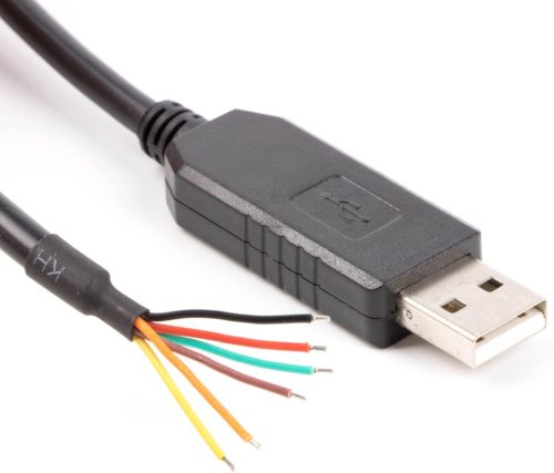 usangreen USB-TTL Soros Átalakító Kábel 5V - 1,8m Színkódolt Vezetékvégekkel - FT232R Chip - Windows/Mac/Linux Kompatibilis - TTL-232R-5V-WE