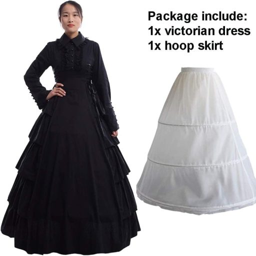 GRACEART Gótikus Victorian Reneszánsz Maxi Ruha Jelmez Női M