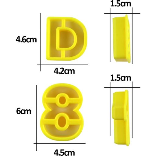 ilauke 41 részes Betű és Szám Sütemény Forma Készlet Fondant Díszítéshez
