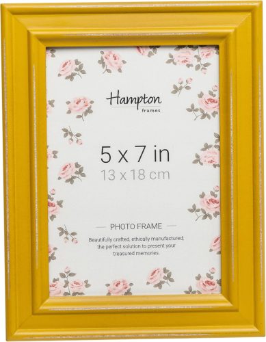 Hampton Frames Paloma 13x18 cm, Ramă foto Galben Vintage - Aspect lemn antichizat, Ramă lată, de Perete, Stil Shabby Chic