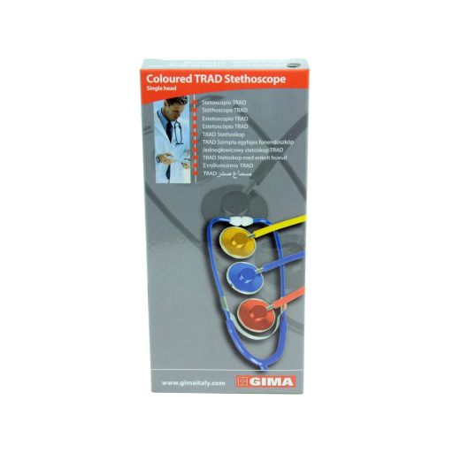 GIMA Egyfejű Stetoszkóp Piros Könnyű Alumínium Keret Orvosi