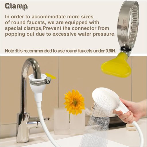 U-BCOO Cap de duș pentru animale de companie cu canale de cauciuc, portabil, cu spray pentru șampon, cap de baie