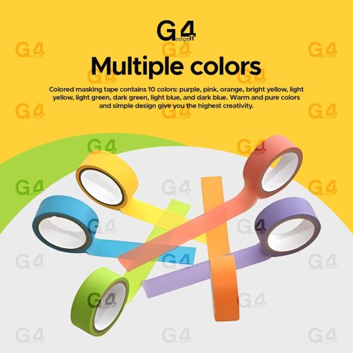 G4GADGET 10x Szivárvány Washi Dekoratív Ragasztó Szalag Szett