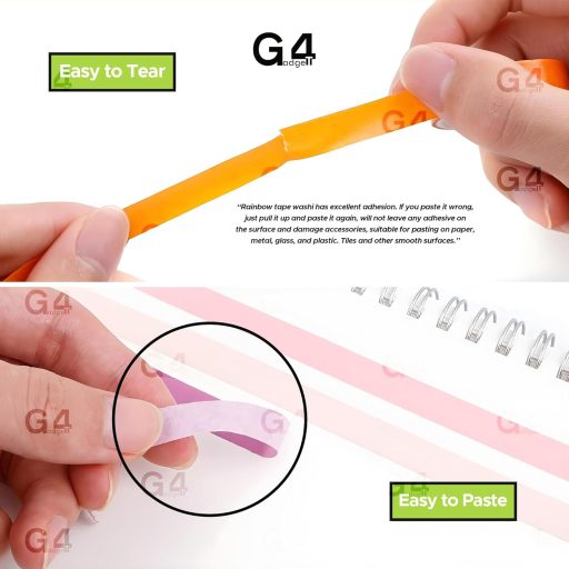 G4GADGET 10x Szivárvány Washi Dekoratív Ragasztó Szalag Szett