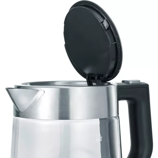 Severin WK 3468 üveg vízforraló fekete rozsdamentes acél