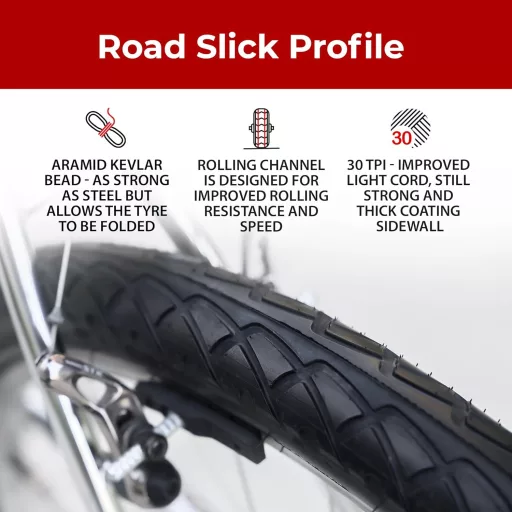 Fincci 26 x 2,10 Slick Guma za Bicikl - Za Gradski, Cestovni i MTB Bicikl, Poluslick Uzorak, 54-559 ETRTO, Crna Guma, 40 PSI