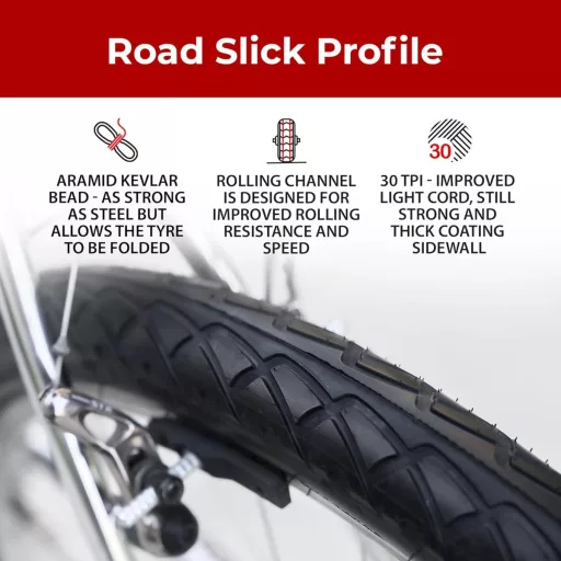 Anvelopă bicicletă Fincci 26 x 2,10 Slick - Pentru biciclete de oraș, șosea și MTB, cu profil semi-slick, 54-559 ETRTO, cauciuc negru, 40 PSI