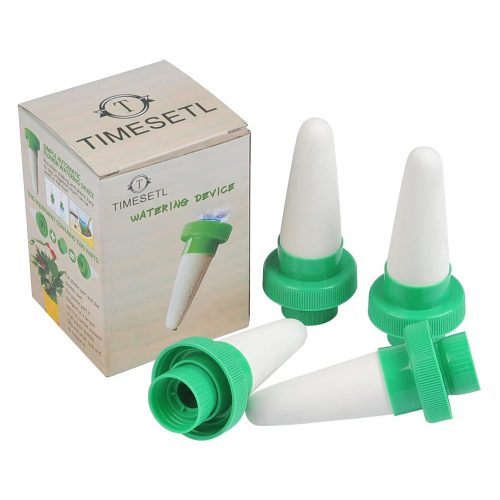 TIMESETL Irigatoare Ceramice 4 buc. - Sistem Automat de Udare a Plantelor pentru Sticle PET, pentru Plante la Ghiveci de Interior și Exterior, pentru Perioada Concediului
