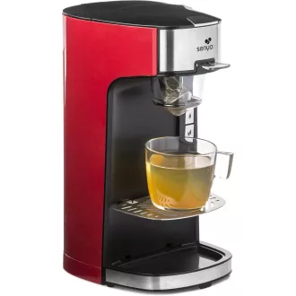   Senya Tea Time Machine elektromos teáskanna szűrővel, laza tea és teafilter kompatibilis piros