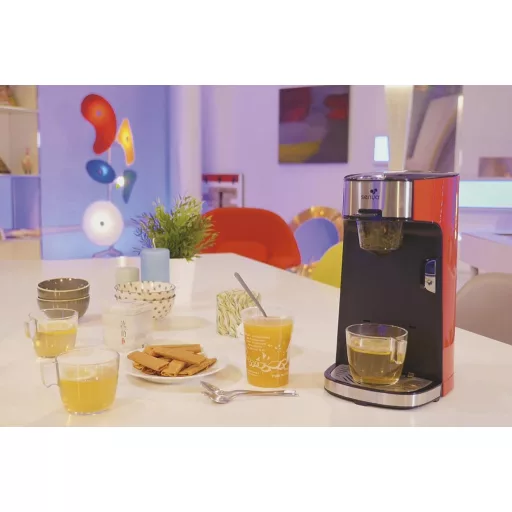 Senya Tea Time Machine elektromos teáskanna szűrővel, laza tea és teafilter kompatibilis piros