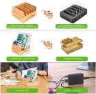 Yisen 5 portos USB töltőállomás okostelefonokhoz és tabletekhez, 5 kábellel