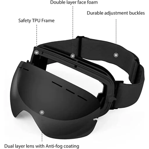 Ochelari de schi WLZP, protecție UV și anti-ceață, lentilă interschimbabilă, bărbați femei