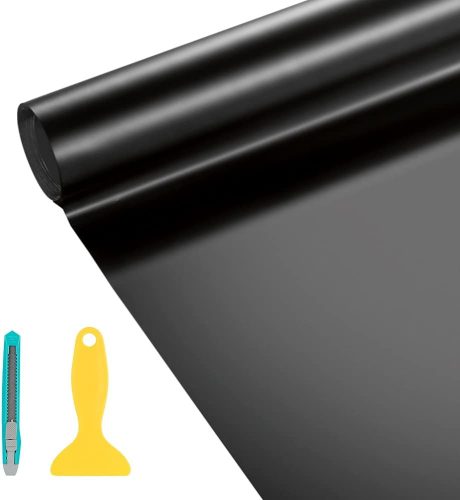 YAOBLUESEA Univerzális Autófólia 200x40cm - Fekete PVC Fényszórófólia, Vízálló, UV-Védő, Hőálló, Karcolásmentes Autómatrica Lámpákhoz
