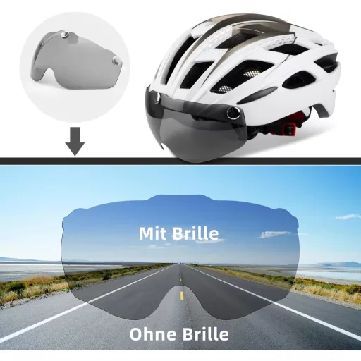 Cyklistická prilba Shinmax s LED osvetlením a odnímateľným magnetickým štítom