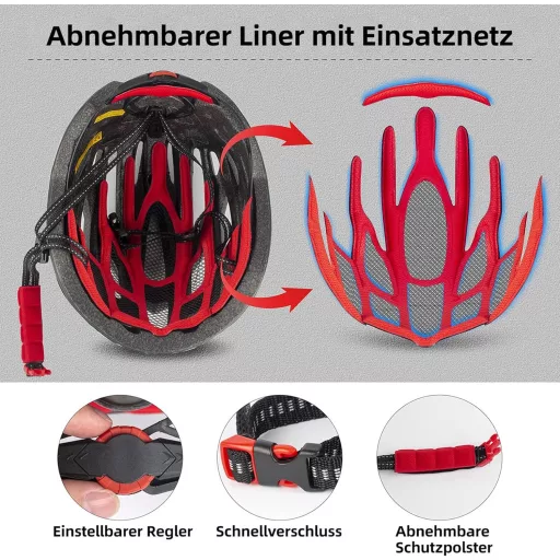 Cyklistická prilba Shinmax s LED osvetlením a odnímateľným magnetickým štítom