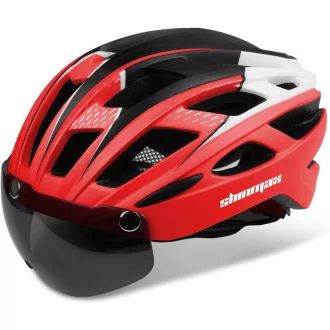   Shinmax biciklistička kaciga s LED svjetlom, magnetskim sunčanim naočalama i podesivom zaštitom